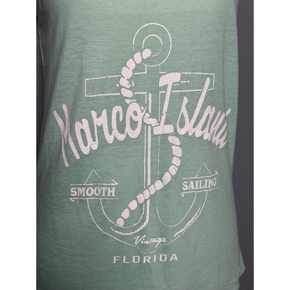 Exist Large Racerback Tank Marco Island Florida Mint Ancor Sailing Sheer Shirt - Picture 5 of 6